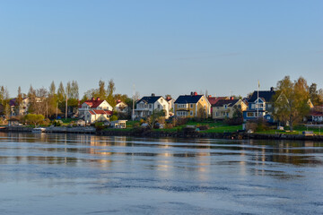 Obraz premium The Umeriver in the city of Umea, Vasterbotten Sweden.