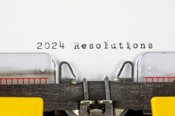 2024 Resolutions written on an old typewriter	
