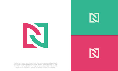 Initials N logo design. Initial Letter Logo. Innovative high tech logo template.	