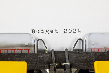 Budget 2024 - written on an old typewriter