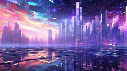 Abstract background with waves holo design