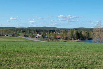Obraz premium The small village Tavelsjo outside of Umea in Vasterbotten, Sweden.