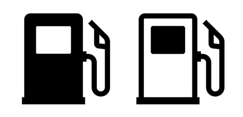 Gas station icon set. Fuel vector symbol. Engine oil. Gasoline and diesel fuel icons set.