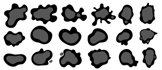 Fluid abstract blob collection. Set of modern organic liquid shapes isolated on white background.  Design vector bubble element for banner poster, web, sale, print