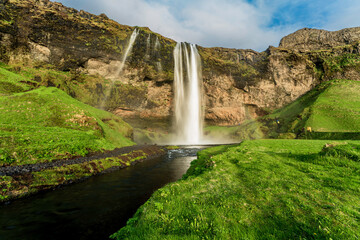 waterfall and rainbow