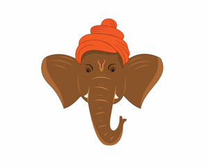 Lord Ganpati for Ganesh Chaturthi festival of India vector illustration.