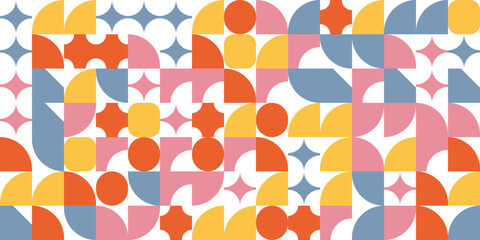 vector of naive playful abstract forms. Geometric posters in fashionable retro  style.