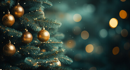 Close up of lighted Christmas tree Ornament, winter holidays decoration, copy Space, greeting card - Powered by Adobe