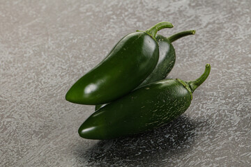 Raw green Mexican jalapeno pepper