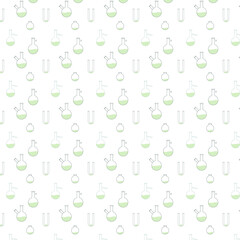 Background with a flask for chemical preparations for decoration and design.
