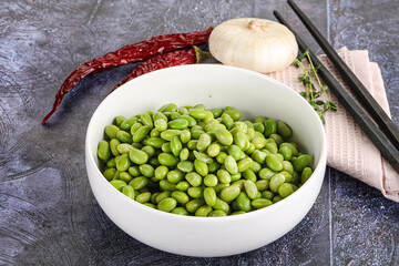 Bowl of delicious edamame beans