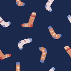 Seamless pattern with winter clothes