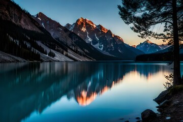 Fototapeta premium Beautiful lake and mountains Generated Ai