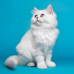 Beautiful Persian Cat sitting isolated background
