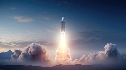 Ascending beyond limitations, the rocket embodies limitless potential.