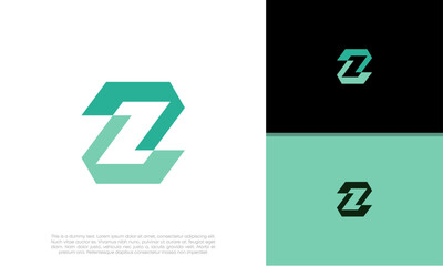 Initials Z logo design. Initial Letter Logo. Innovative high tech logo template.	