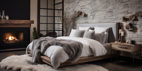 Luxurious furnished master bedroom suite, elegant interior design
