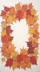 Naklejka na ściany i meble autumn leaves border, autumn leaves frame, autumnn leaves background, yellow leaves