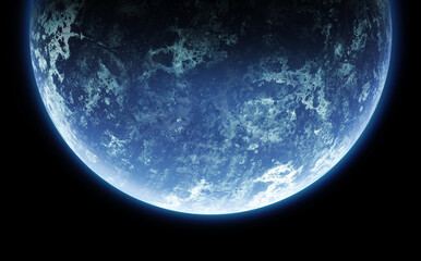 planetin deep space. 3d animation