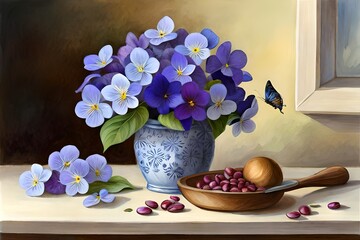 still life with lilac flowers