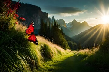 person in the mountains