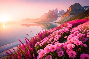 sunset in the mountains