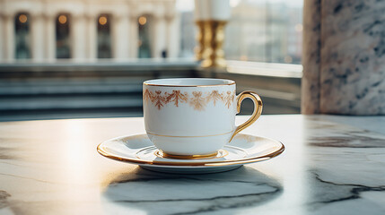 Obraz premium A cup of coffee on a table