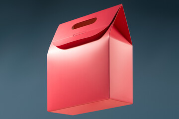 Mockup of Red cardboard gift box without logo