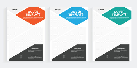 Corporate business a4 brochure cover layout, vector geometric shape commercial promotion book, one folded annual report, booklet, proposal, company profile layout