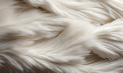 Texture background, plush fur in white color.