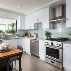 Sleek furnished kitchen, stylish Beautiful cooking area, interior design