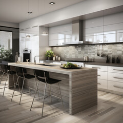 Sleek furnished kitchen, stylish Beautiful cooking area, interior design