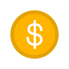Gold dollar money icon symbol vector illustration