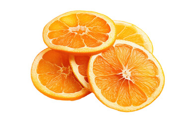 pile of dried oranges, isolated object on transparent background. png file