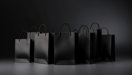 Black paper shopping bags