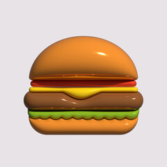 3D burger icon