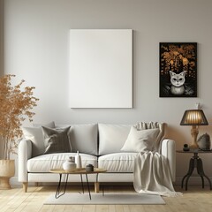 modern living room mockup with sofa