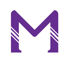 Litera M logo czarne - obrazy, fototapety, plakaty
