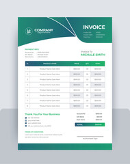 gradient natural shape creative business invoice design template, Bill form business invoice accounting