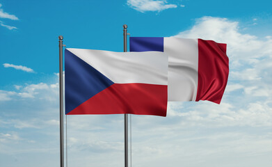 Czech Republic and France flag