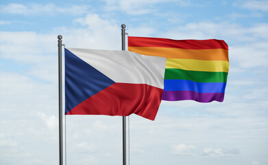 Gay Pride and Czech Republic flag