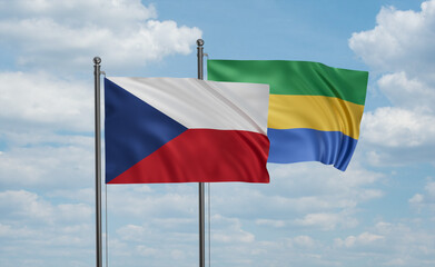 Gabon and Czech Republic flag