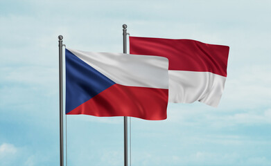 Indonesia and Czech Republic flag