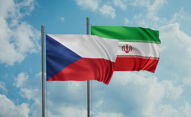 Iran and Czech Republic flag