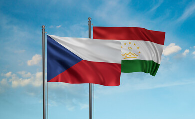 Tajikistan and Czech Republic flag