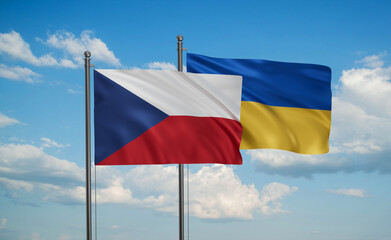Ukrain and Czech Republic flag