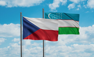 Uzbekistan and Czech Republic flag