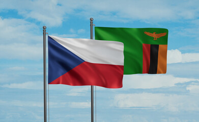 Zambia and Czech Republic flag
