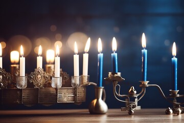 Happy Hanukkah Concept. Hanukkah Background. Hanukkah Theme. Generative Ai.