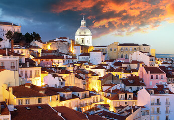 Fototapeta na wymiar Lisbon skyline, Alafama - Portugal